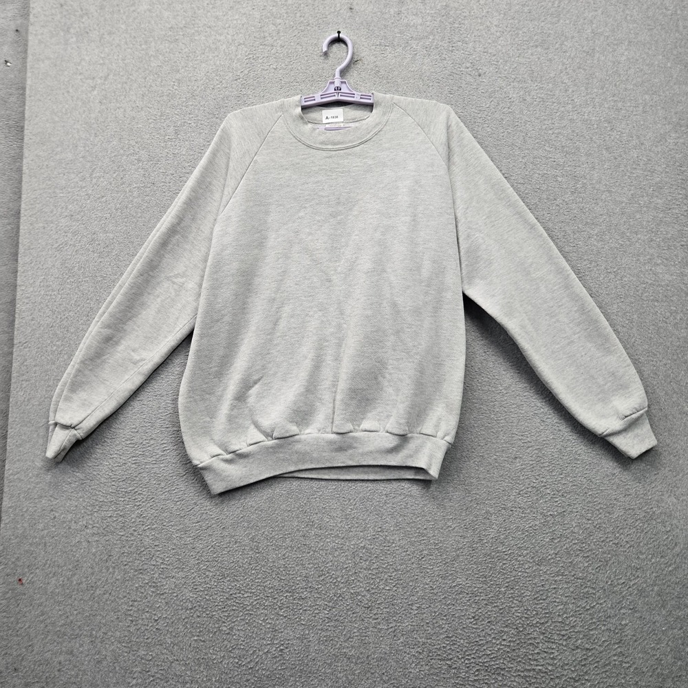 VINTAGE Jerzees Men Sweatshirt XL (46-48) Gray Fleece Blank 90s USA